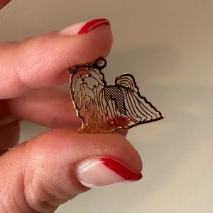 Vintage Lightweight Gold Maltese Dog Charm 10k